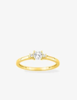 Bague or jaune 375 ‰ et diamants synthétiques 0,27 ct SO OR