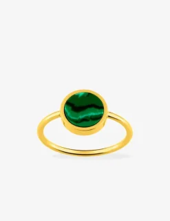 Bague or jaune 750 ‰ et malachite SO OR