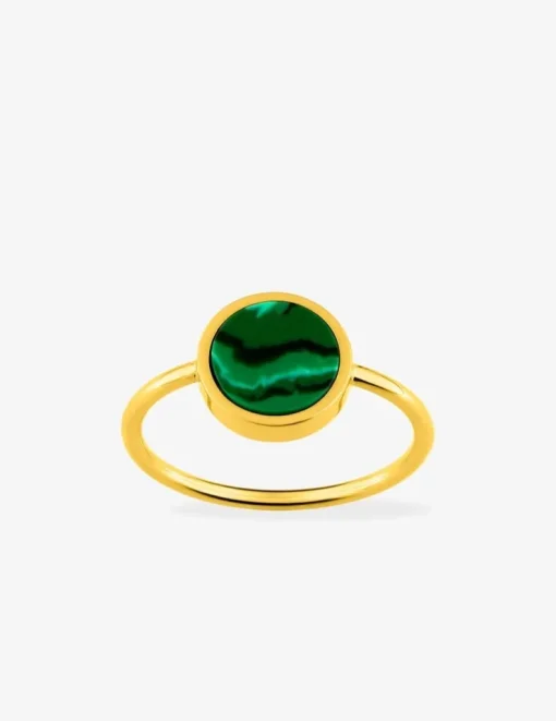 Bague or jaune 750 ‰ et malachite SO OR