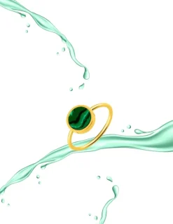 Bague or jaune 750 ‰ et malachite SO OR