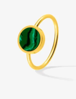 Bague or jaune 750 ‰ et malachite SO OR