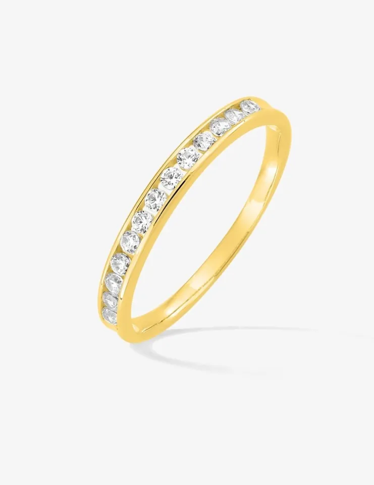 Bague or jaune 750 ‰ et oxyde de zirconium 0,45 ct SO OR