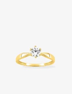 Bague or jaune 750 ‰ et oxyde de zirconium 0,50 ct SO OR