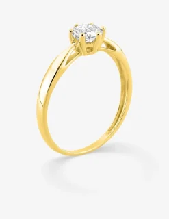 Bague or jaune 750 ‰ et oxyde de zirconium 0,50 ct SO OR