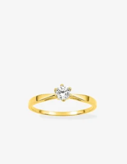 Bague or jaune 750 ‰ et oxyde de zirconium 0,30 ct SO OR