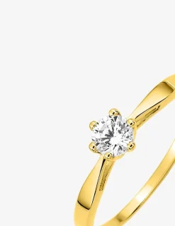 Bague or jaune 750 ‰ et oxyde de zirconium 0,30 ct SO OR