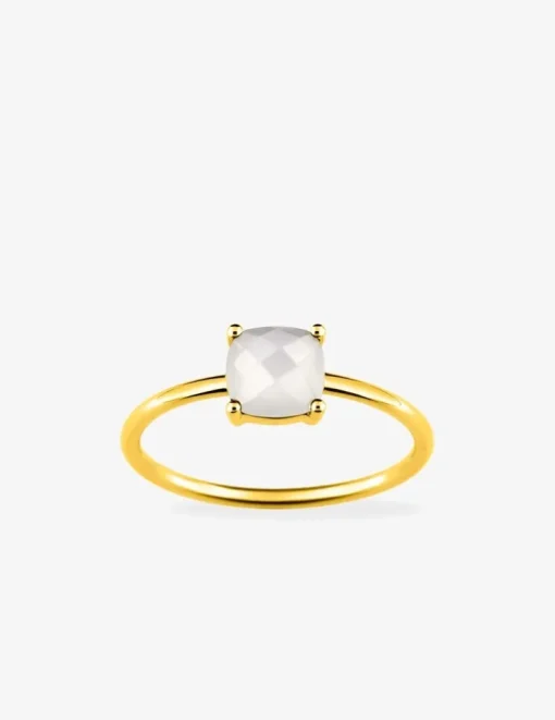 Bague or jaune 750 ‰ et pierre de lune SO OR