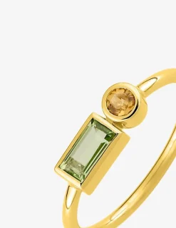 Bague or jaune 750 ‰ et péridot et citrine SO OR