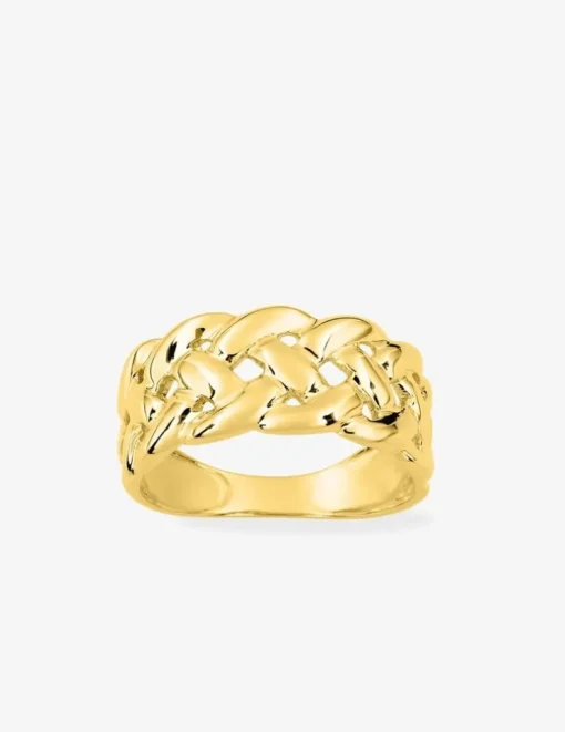 Bague or jaune 750 ‰ fantaisie effet tressé SO OR