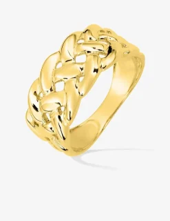 Bague or jaune 750 ‰ fantaisie effet tressé SO OR