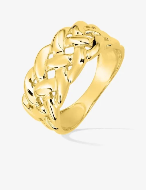 Bague or jaune 750 ‰ fantaisie effet tressé SO OR
