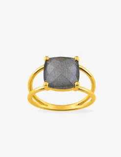 Bague or jaune 750 ‰ labradorite SO OR