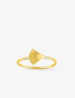 Bague or jaune 375 ‰ motif éventail SO OR