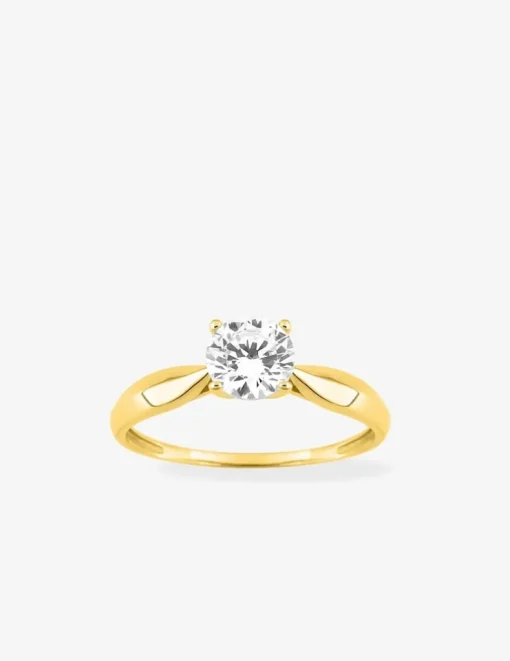 Bague or jaune 750 ‰, oxyde de zirconium 0,20 ct SO OR