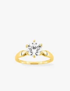 Bague or jaune 750 ‰, oxyde de zirconium 1,50 ct SO OR