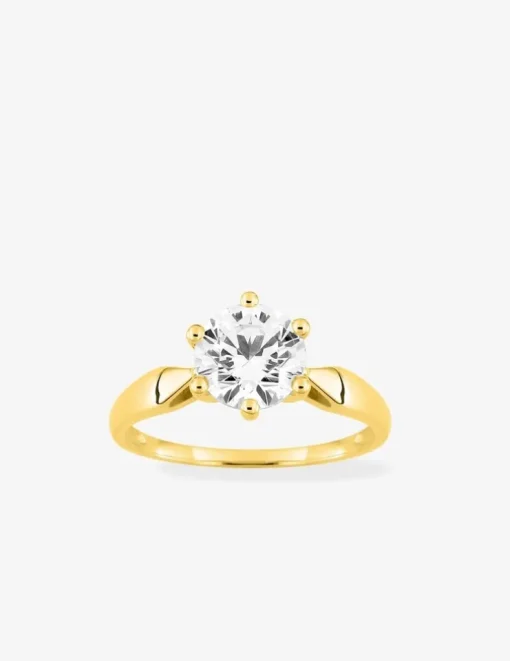 Bague or jaune 750 ‰, oxyde de zirconium 1,50 ct SO OR