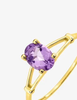 Bague or jaune 375‰, améthyste SO OR