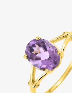 Bague or jaune 375‰, améthyste ovale SO OR
