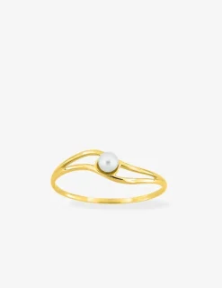 Bague or jaune 375‰ et perles 3 mm SO OR