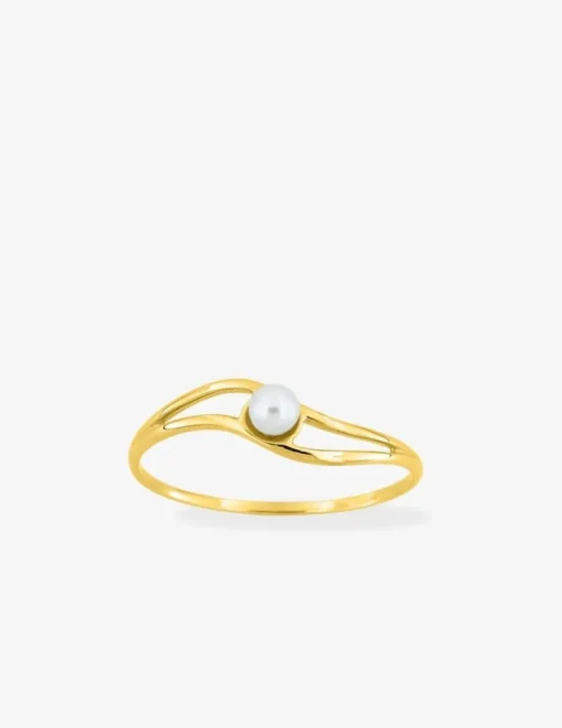 Bague or jaune 375‰ et perles 3 mm SO OR