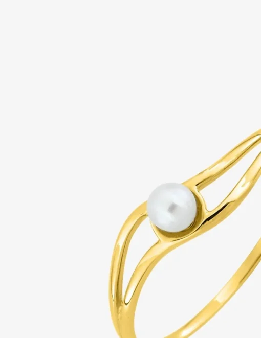 Bague or jaune 375‰ et perles 3 mm SO OR