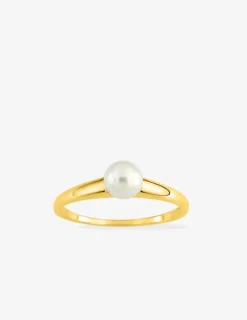 Bague or jaune 375‰ et perles 4 mm SO OR