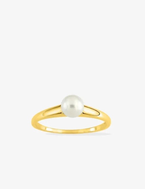 Bague or jaune 375‰ et perles 4 mm SO OR