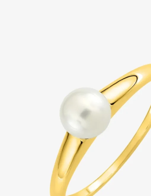 Bague or jaune 375‰ et perles 4 mm SO OR