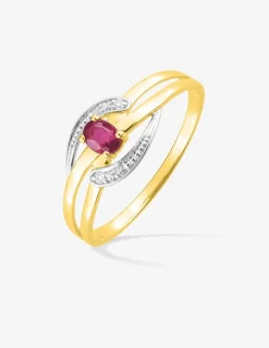 Bague or jaune 375‰ et rubis SO OR