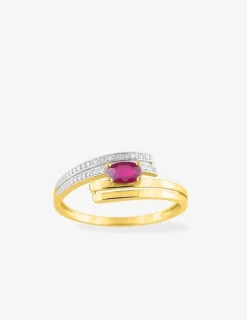 Bague or jaune 375‰ et rubis SO OR