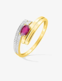 Bague or jaune 375‰ et rubis SO OR