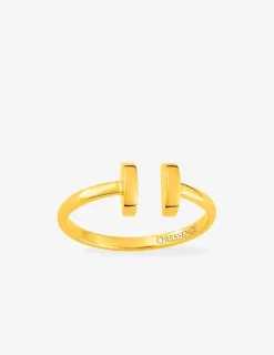Bague or jaune 750‰ semi-ouverte extrémités fantaisies SO OR