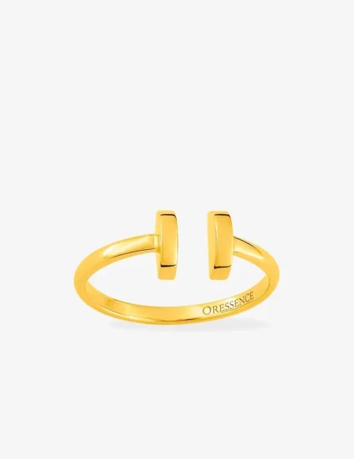 Bague or jaune 750‰ semi-ouverte extrémités fantaisies SO OR