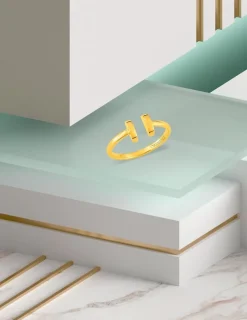 Bague or jaune 750‰ semi-ouverte extrémités fantaisies SO OR