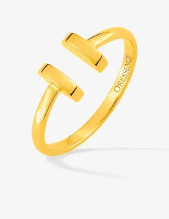 Bague or jaune 750‰ semi-ouverte extrémités fantaisies SO OR