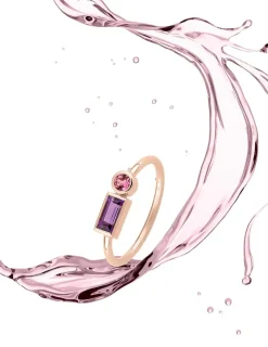 Bague or rose 750 ‰ améthyste et tourmaline rose SO OR