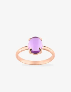 Bague or rose 750 ‰ et améthyste SO OR