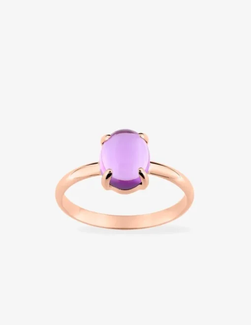 Bague or rose 750 ‰ et améthyste SO OR
