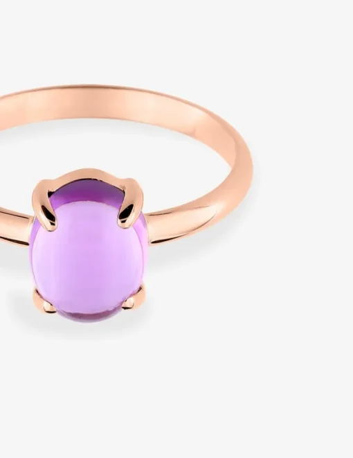 Bague or rose 750 ‰ et améthyste SO OR