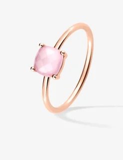 Bague or rose 750 ‰ et calcédoine rose SO OR