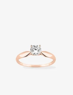 Bague or rose 375 ‰ et oxyde de zirconium serti griffes SO OR