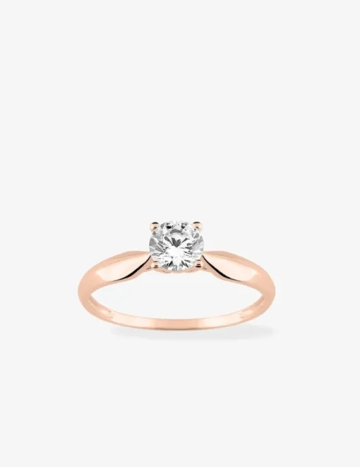 Bague or rose 375 ‰ et oxyde de zirconium serti griffes SO OR