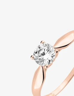 Bague or rose 375 ‰ et oxyde de zirconium serti griffes SO OR