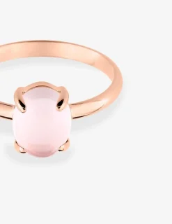 Bague or rose 750 ‰ et quartz rose SO OR