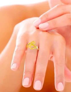 Bague ouverte en plaqué or et oxydes de zirconium SO OR