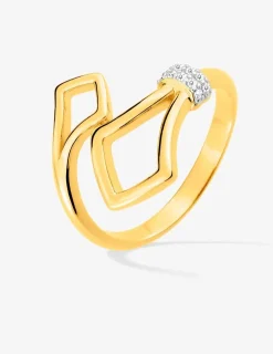 Bague ouverte en plaqué or et oxydes de zirconium SO OR