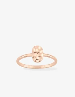 Bague ovale effet martelé plaqué or rose SO OR