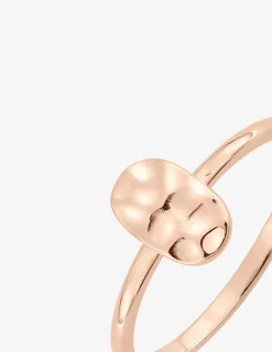 Bague ovale effet martelé plaqué or rose SO OR