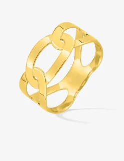 Bague ovales entremêlés or jaune 375‰ SO OR
