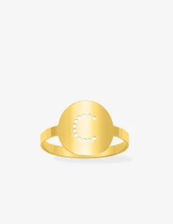 Bague personnalisable jeton 11 mm plaqué or SO OR